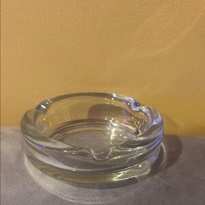 Elegant Clear Glass Ashtray mid-century